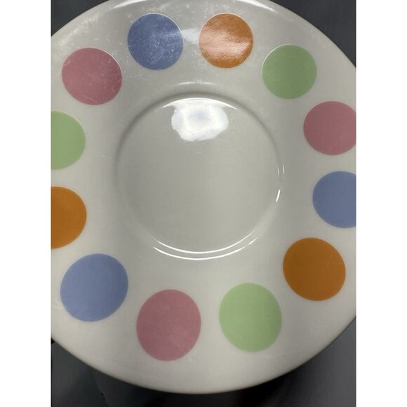 Starbucks Coffee Pink Polka Dot Cup & Saucer Set 12 oz 2006 Pastel Dots Mug NEW - Picture 4 of 9